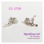 C1-1728 ต่างหูหนีบ แม่กุญแจหัวใจห้อยลูกกุญแจ่ น่ารักมากๆ